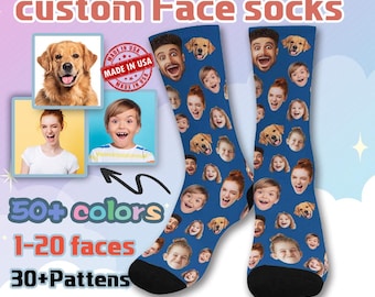 Chaussettes personnalisées, chaussettes photo personnalisées, cadeaux pour la fête des pères, chaussettes pour homme, expédié depuis les États-Unis