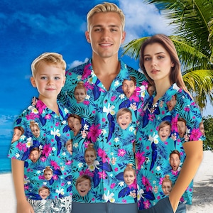 Custom Hawaiian Shirts Printing Aloha Personalised Face Logo Photo No