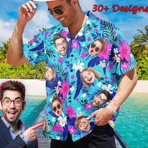Custom Hawaiian Shirt with Face Personalized Hawaii Shirt with Any Image Text Gag gift Bachelor Party Summer Vacation Men Shirt,Gift for Him