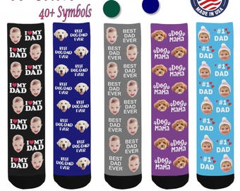 Skarpetki z twarzą na zamówienie, Skarpetki personalizowane, Skarpetki ze zdjęciem, Skarpetki z twarzą na zamówienie, Skarpetki z twarzą na zamówienie, Skarpetki na Dzień Ojca na zamówienie, Skarpetki urodzinowe na prezent dla taty