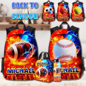 Back to School,Custom Teen backpack,Custom Backpack with Name,Personalized Boy SchoolBag,Book Bag,LunchBag,Custom Water Bottle,Gift for Boys