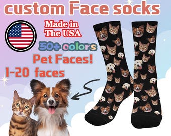 Custom Face Socks, Personalized Pet Photo Socks, Funny Gift
