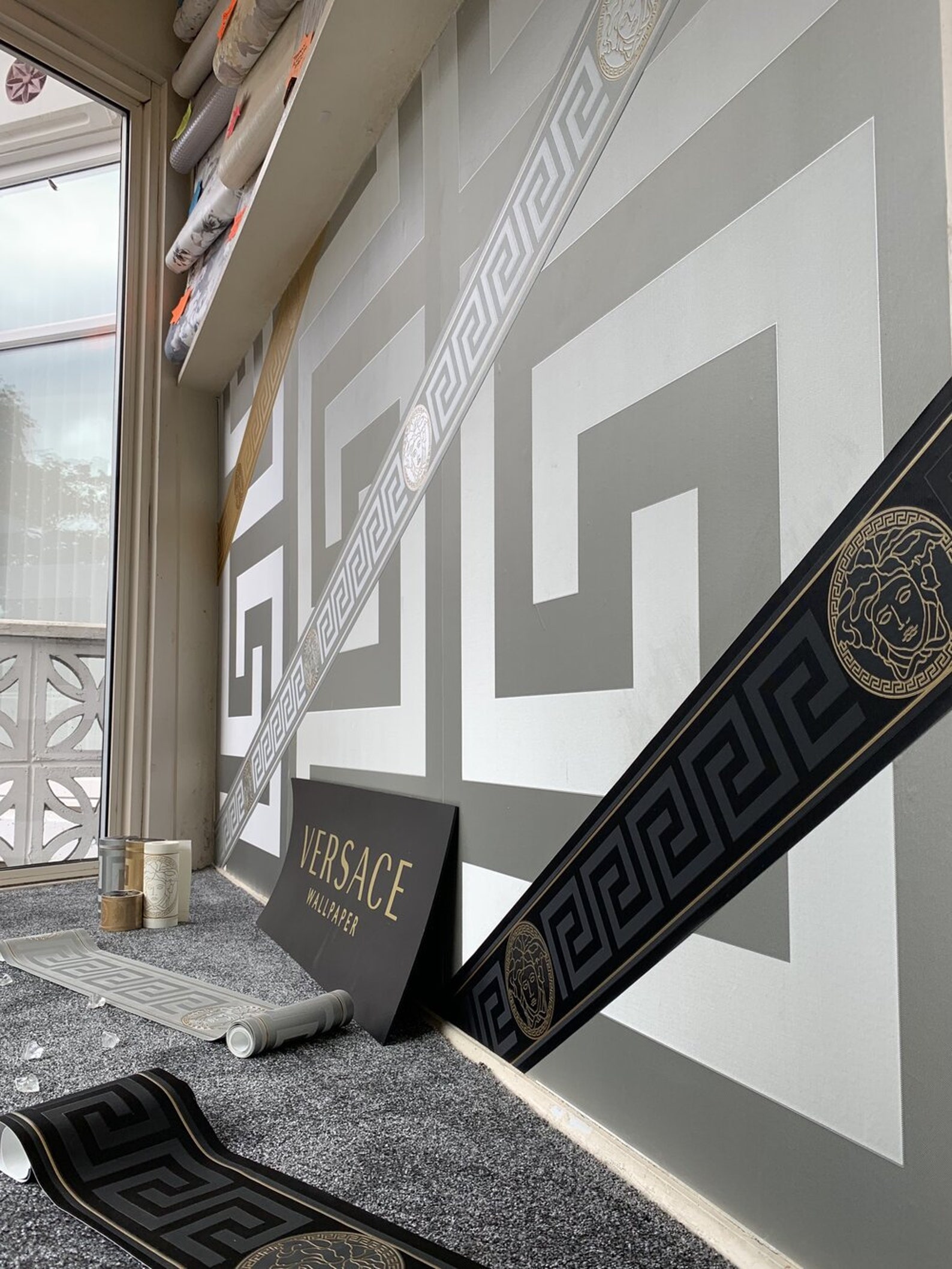 Versace Greek Key Wallpaper | Etsy
