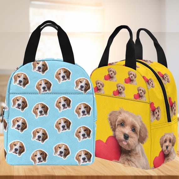 Personalized Dog Face Lunch Bag: Custom Insulated Cooler