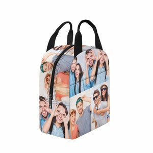 Lonchera personalizada con foto de pareja: bolsa térmica, ideal para la vuelta al cole o como regalo de animadoras. imagen 7