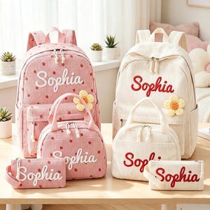 Personalized Embroidered Backpack:Custom Handmade Name Lettering Bag,Back to School Gifts for Kids