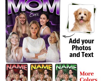 Photo Face Blanket, Personalized Mom Gift for Her,Girlfriend Bootleg Blanket, Boyfriend Gifts