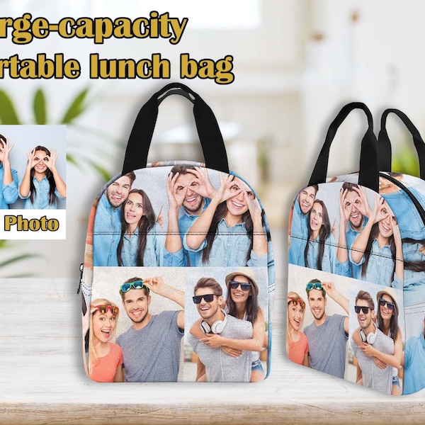 Personalized Father's Day Photo Lunch Box: Insulated Cooler Bag gift for Dad