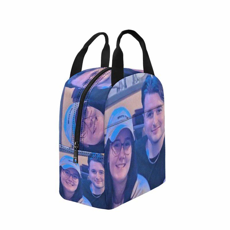 Lonchera personalizada con foto de pareja: bolsa térmica, ideal para la vuelta al cole o como regalo de animadoras. imagen 10