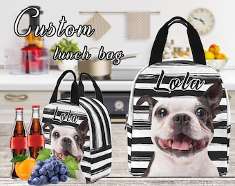 Personalized Photo Name Lunch Bag,Kids Lunch Bag,Gifts For Her,Custom Insulated Cooler Bag, Office Worker Lunch Bags,Lunch Tote Bags For Him