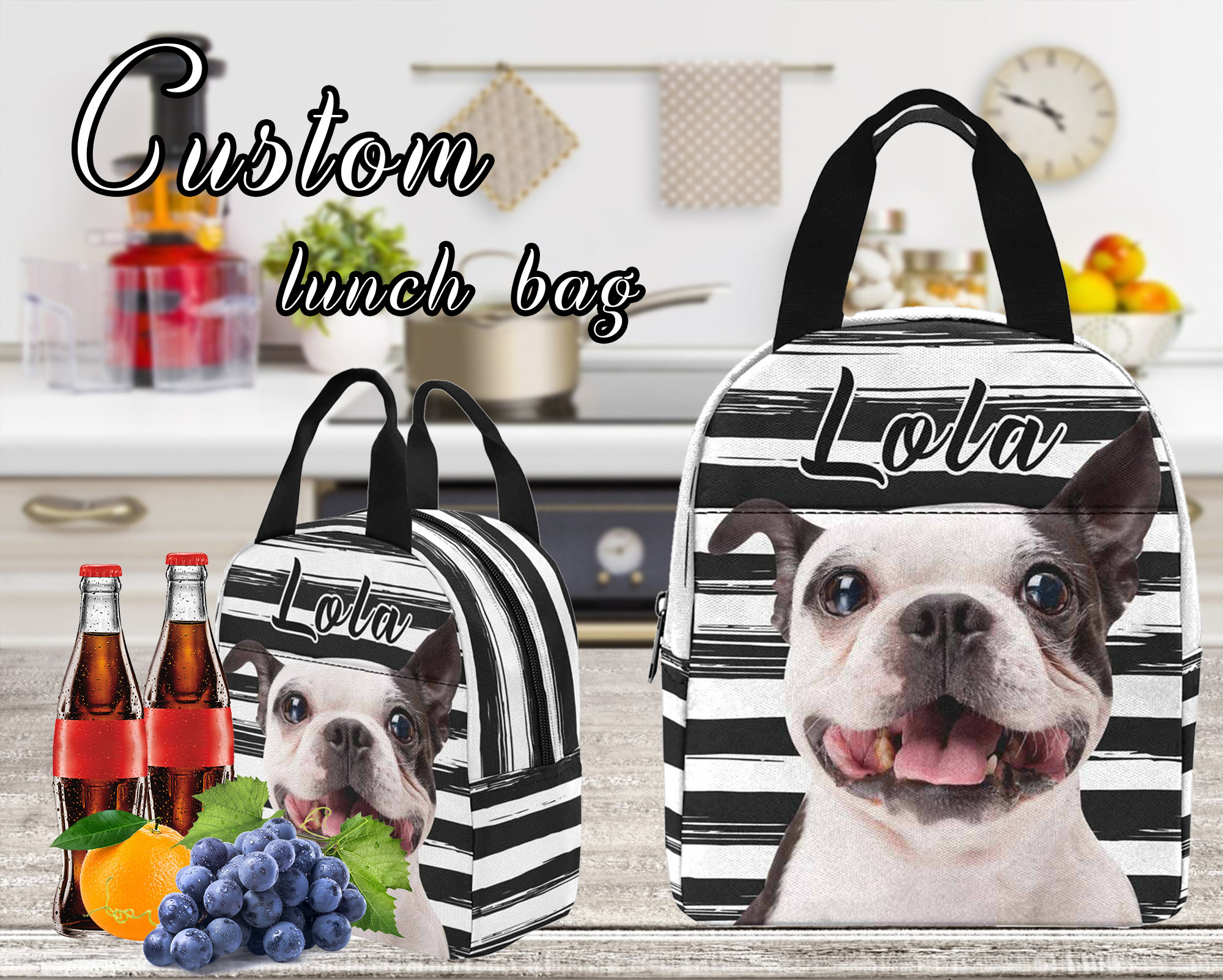 Boston terrier lunch bag sale