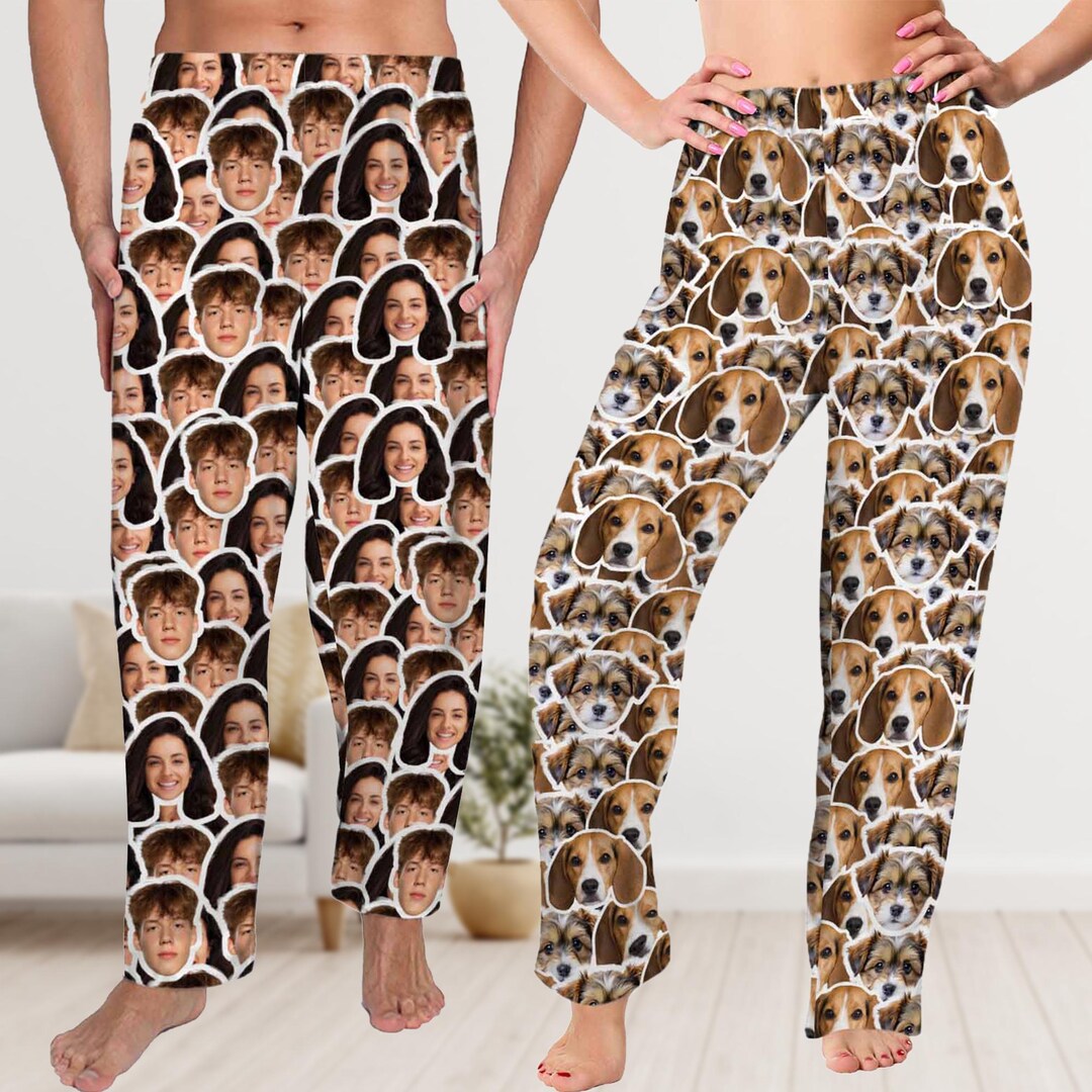 Custom Face Photo Pajama Set: Personalized Pet or Family Matching ...