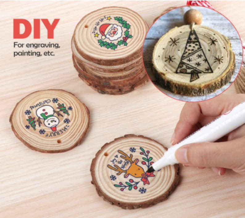 50 Pack Unfinished Natural Wood Rounds Wood Slices 67cm Etsy UK