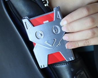 MANO Wallet™ Cute Funny Puppy Dog Credit Card ID Hard Case Holder Organizer- Full or Slim Size (holds up to 20 or 10 cards) - SILVER