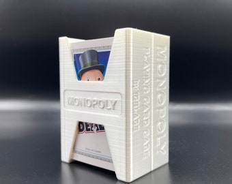 Card Game Deck Holder Hard Case, Fits Monopoly Deal Cards- IDBLADE- White Silk