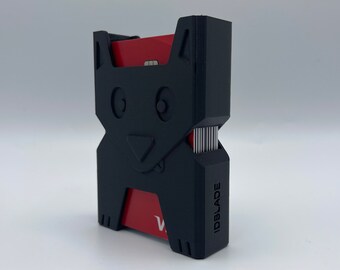 MANO Wallet™ Cute Funny Puppy Dog Credit Card ID Hard Case Holder Organizer- Full Size (holds up to 20 cards) - BLACK