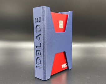 MANO Wallet™ Credit Card ID Hard Case Holder Organizer - Full Size (Holds up to 20 cards) - Navy Blue