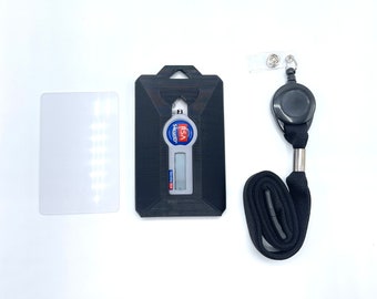 Jet Black Combo Pack - Triple ID Badge & RSA Token Holder (RS1) Includes Lanyard and Clear Card Protector