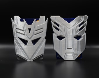 2-Pack Transformers Wallet Set – Autobots & Decepticon Slim Hard Case Card Holders – Fits Up to 10 Cards – MANO Wallet by IDBLADE