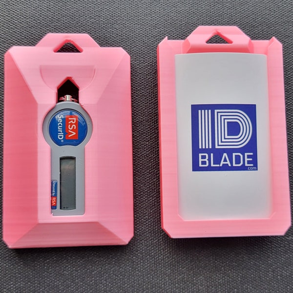 Pink Ribbon Silk Triple ID Badge & RSA Token Holder (RS1) fits Lanyard