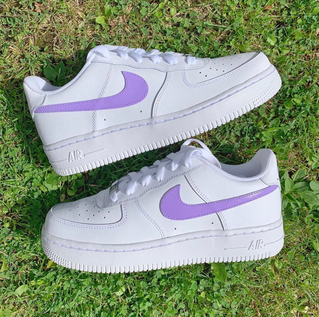 white air force with neon tick
