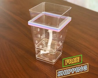 Kwadratowy kubek na propy - doniczka półhydro i przekładka - samonawadniająca doniczka - 5 uncji