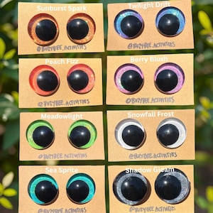 Glitter Safety Eyes for Amigurumi – 8 Color Options (16mm–35mm) | Crochet & Plush Toy Eyes | Handmade Doll Supplies - 1 pair