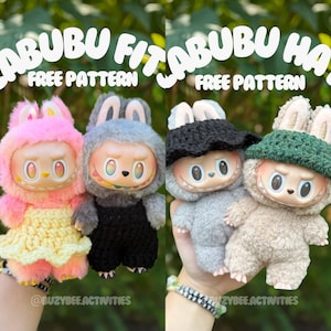 Labubu Crochet Pattern - Overalls/Dress/Hat (PDF ONLY)