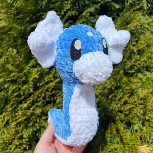 Crochet Dratini Plushie – Handmade Pokémon-Inspired Amigurumi Toy