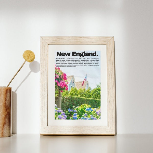 New England (NE) Vintage Aesthetic Print