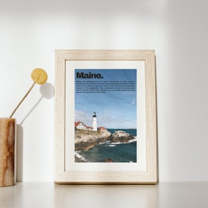 Maine (ME) Description Vintage Aesthetic Print