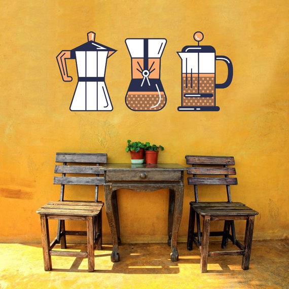 Coffee Shop Drink Cafe Full Color Wall Vinyl Sticker Decal Etsy