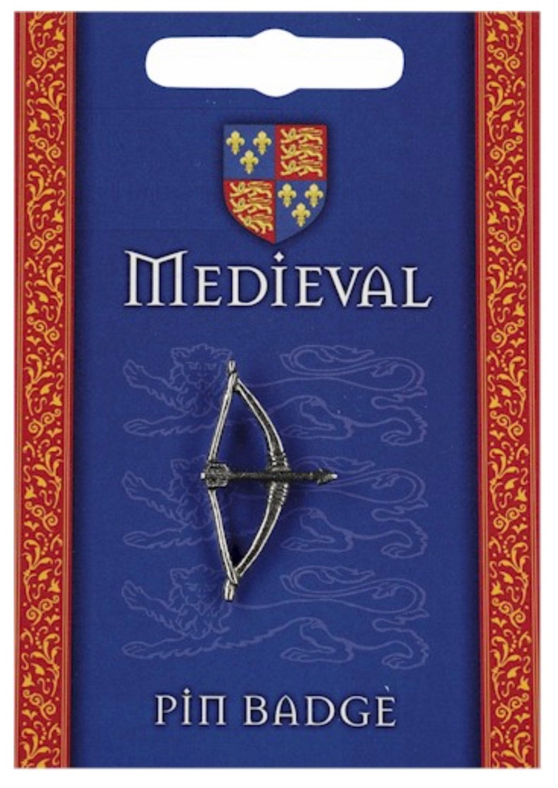 Medieval Bow & Arrow Pewter Pin Badge - Etsy