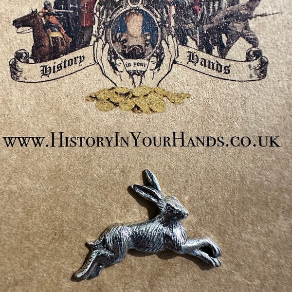 Hare Pin Badge in fine Pewter