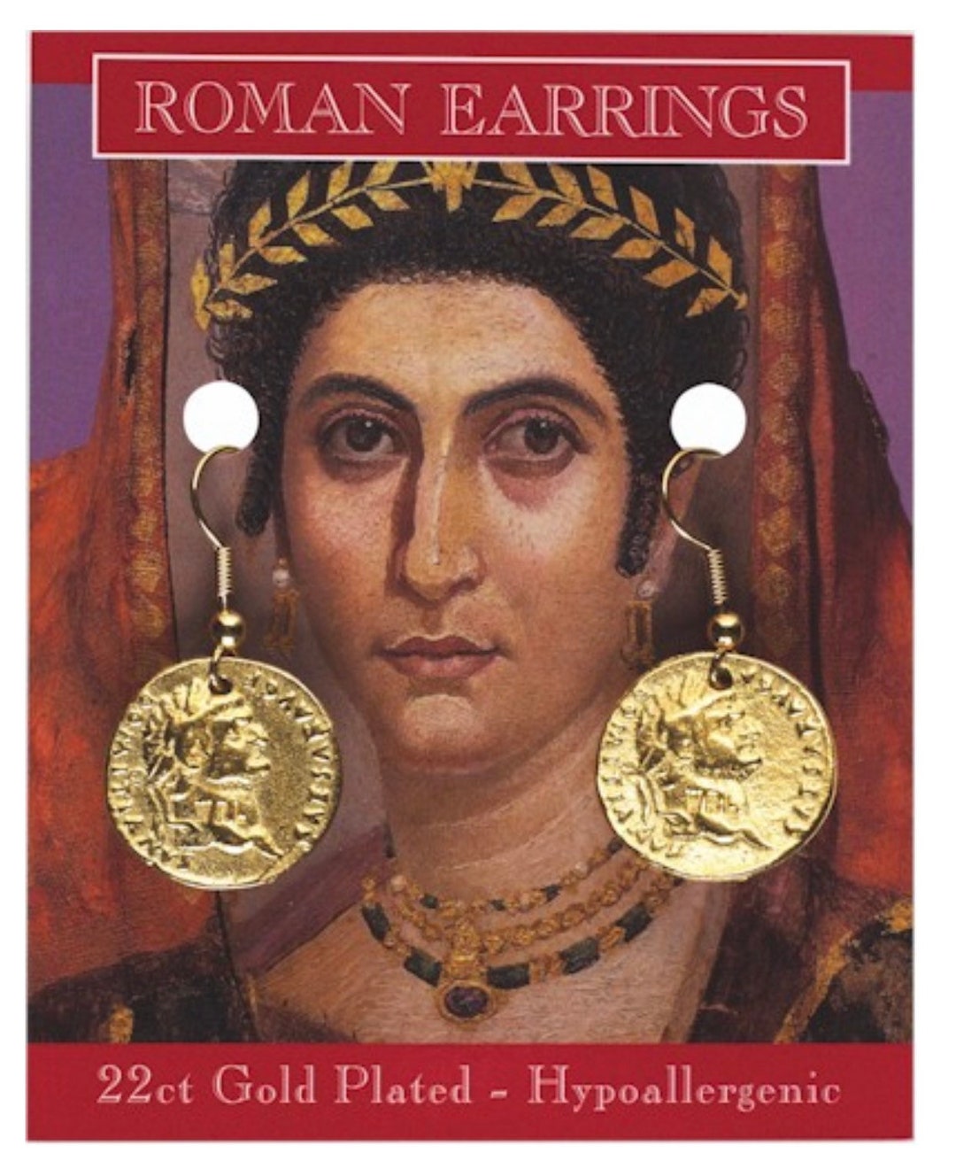 Roman Gold Plated Coin Earrings Etsy