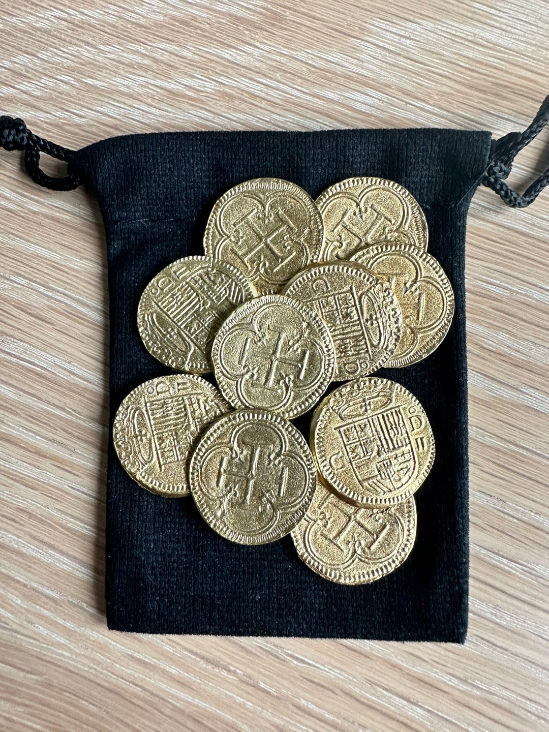Pirate Treasure Coins Pieces of Eight 10 Gold Doubloons in Gift Bag Etsy
