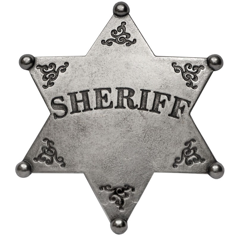 Six Point Star USA Sheriffs Badge Full Size Metal image 1