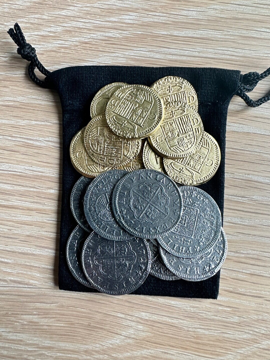 Pirate Treasure Coins Pieces of Eight 10 Gold Doubloons & 10 Silver 2 Reales in Gift Bag Etsy