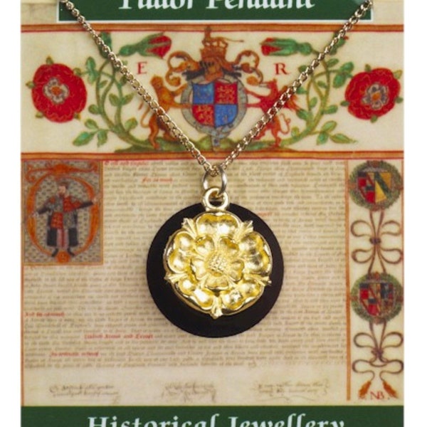 Tudor Rose Pendant on a Chain - Gold Plated