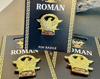 Roman SPQR Gold Adler Emaille Pin Anstecker