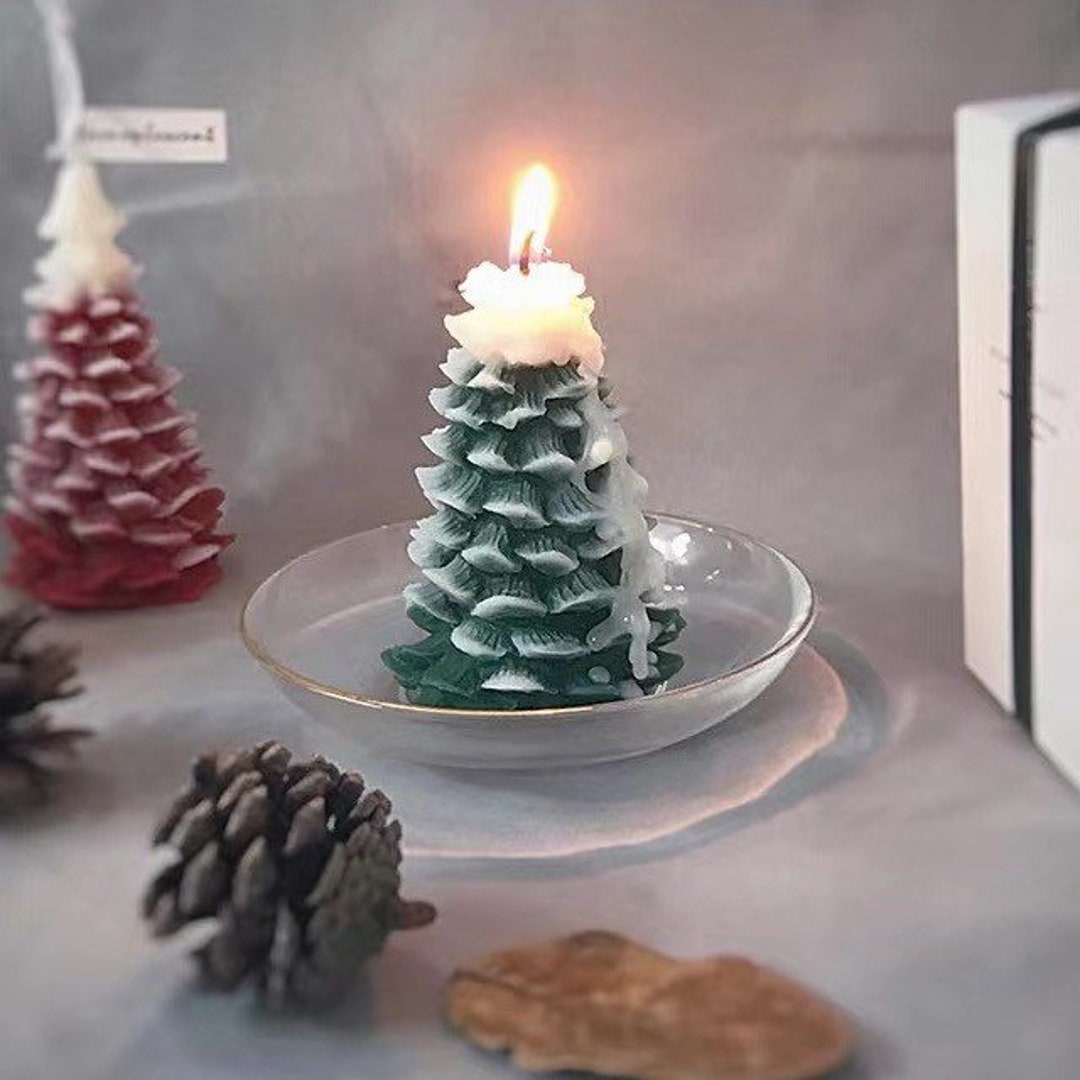 Gift Set Holiday Tree Candle and Pinecone Candlechristmas Gift Christmas Treeshaped Candle Soy