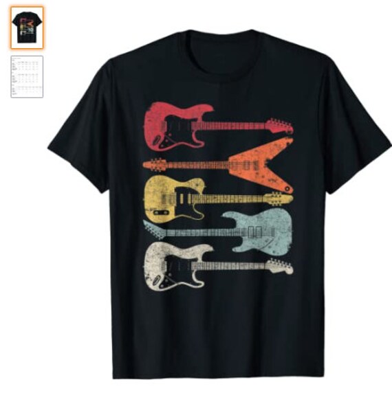 Guitar Shirt. Retro Style Gift For Guitarist TShirt Etsy