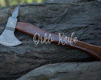 Handmade Damascus outdoor axe with Rosewood handle Birthday gift Gift For Father wedding gift Camping axe Anniversary gift for lover outdoor
