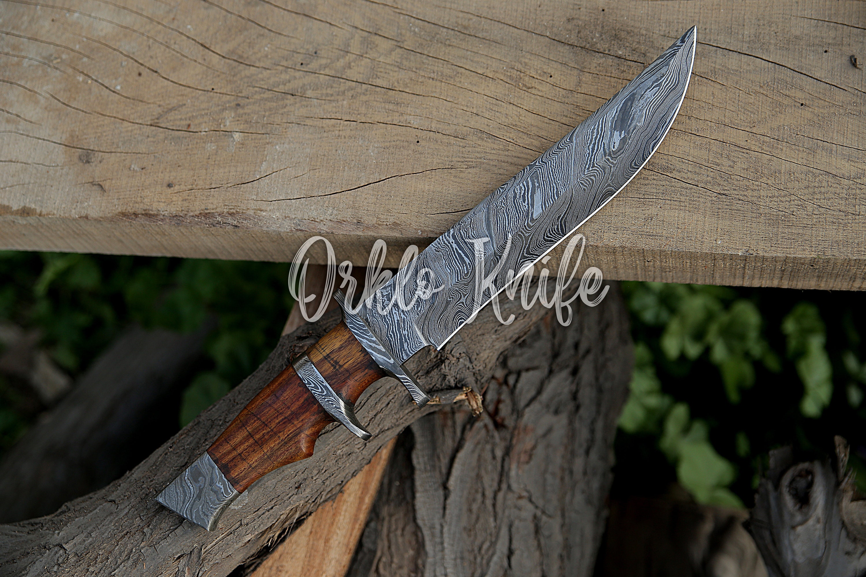 Handmade Damascus Hunting Knife – 11
