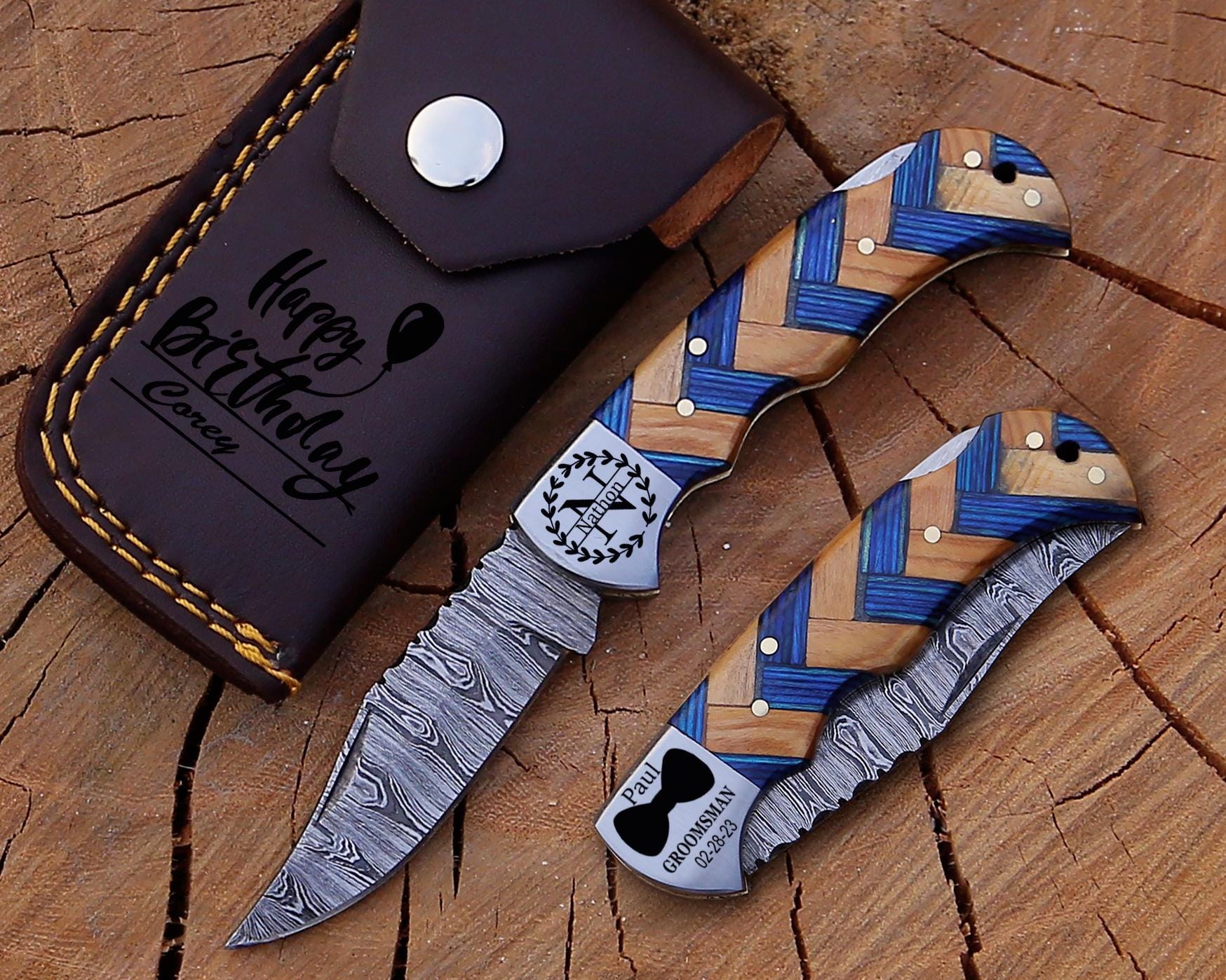 Machete Con Fodero Fodera In Pelle Di Mucca Pura, Fatta A Mano Per