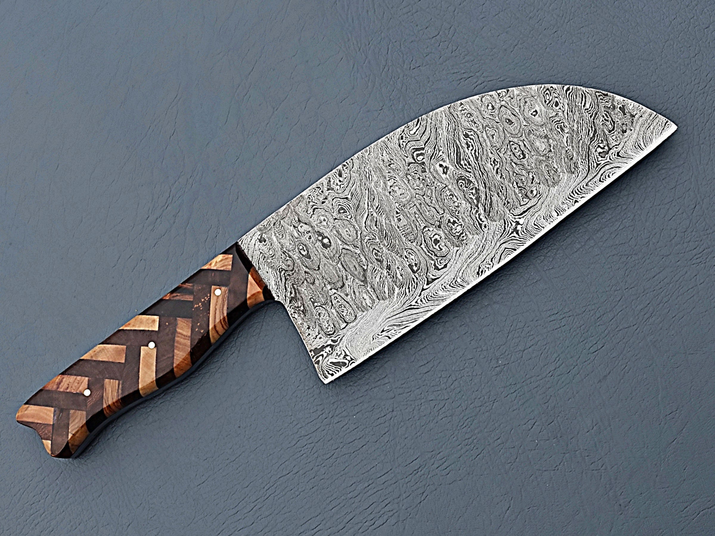 Handmade Damascus Serbian Chef Knife Big Chopper With Rosewood & Olive Wood  Gift for Women Kitchen Knife Groomsman Father's Day Gift Lover 