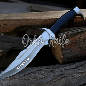 Handmade J2 Steel Hunting Knife With Black Handle Gift For Father Wedding Gift Bowie Knife Birthday Gift Anniversary Gift Camping knife