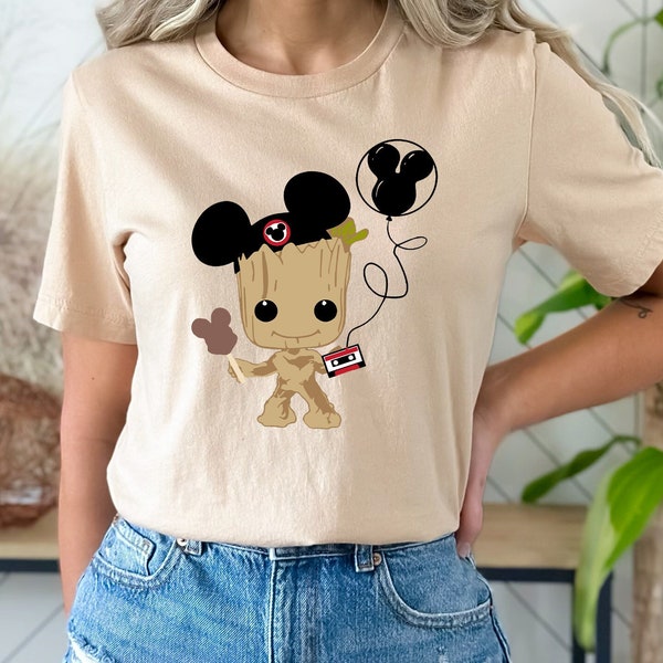 Groot Disney Shirt, Halloween Groot T-Shirt, Mickey Ears Shirt, Groot With Balloon Tee, Disney Lover Sweatshirt, Baby Groot Tee