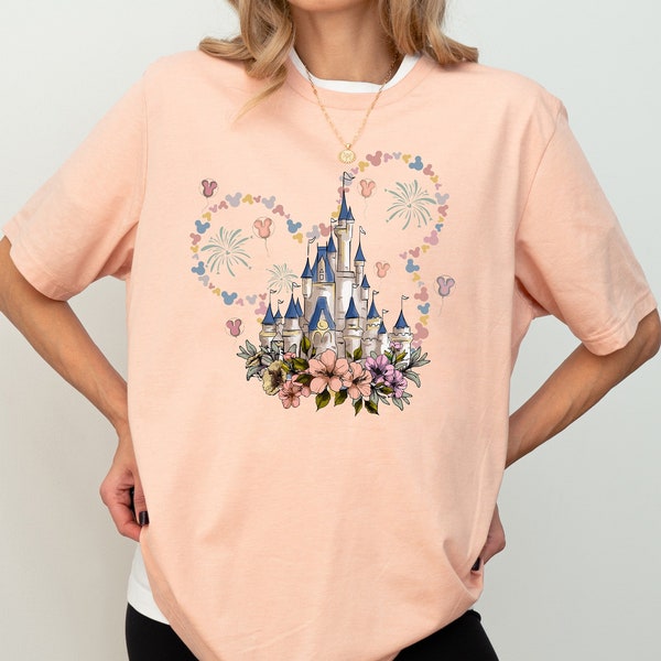 Floral Mickey Castle Shirt, Disney Garden Festival T-Shirt, Floral Castle Shirt, Floral Mickey Sweatshirt, Gardening Gift Tee