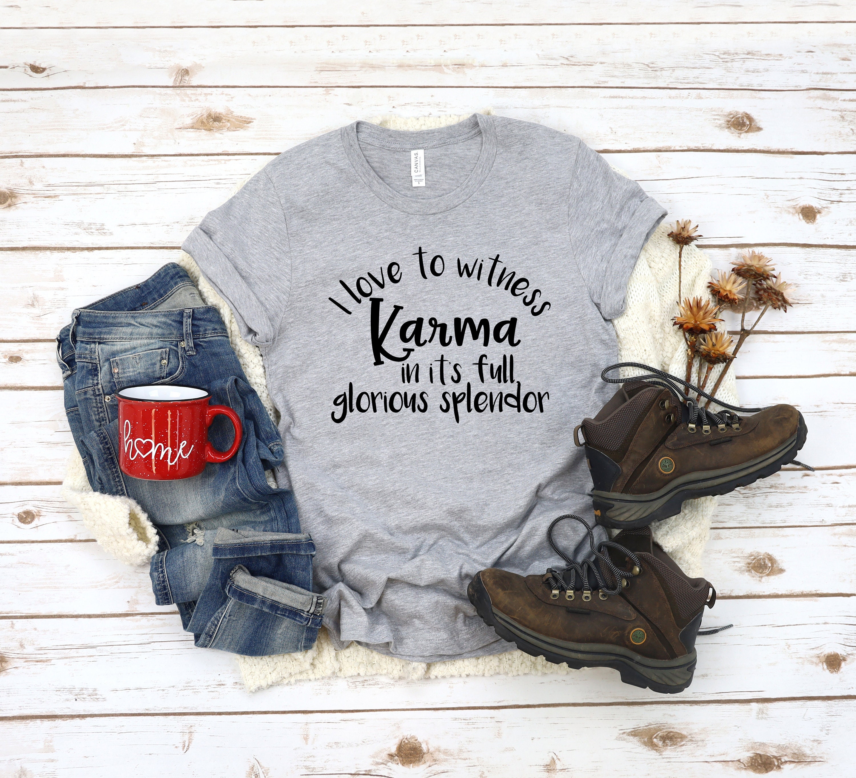 Karma UnisexAdult TShirt Funny Karma Quotes TShirt Karma Etsy